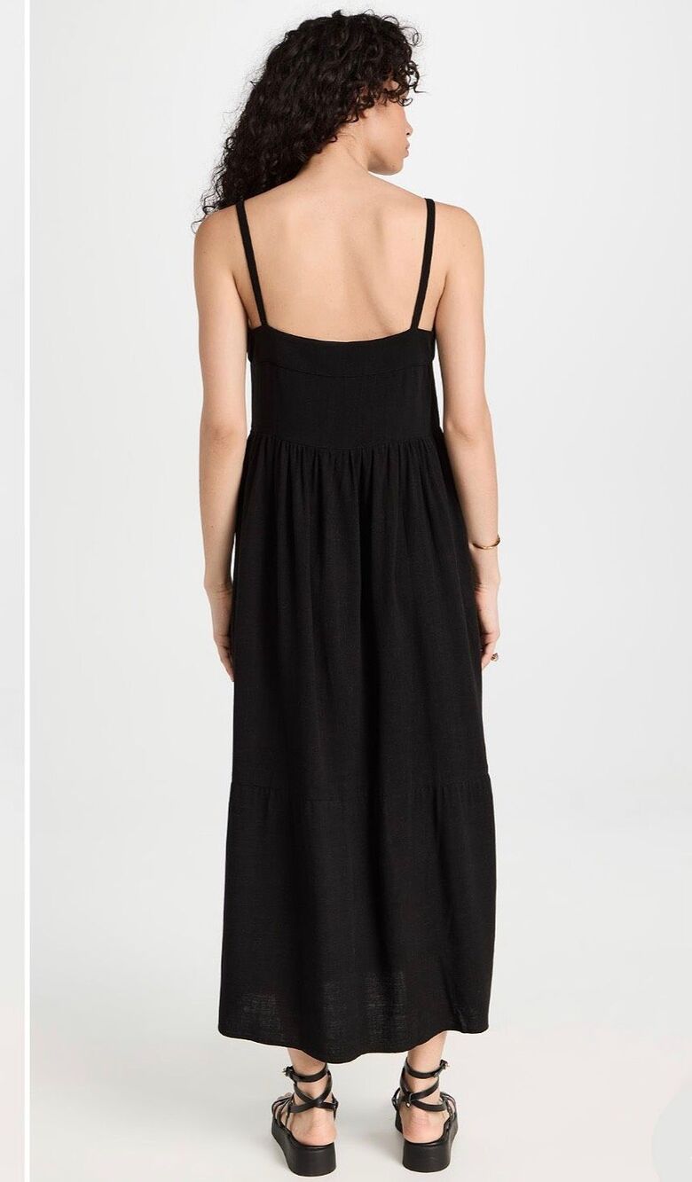 Rachel Pally Black Syd Linen Blend Sleeveless Tiered A-Line Maxi Dress Size XL - Picture 2 of 13